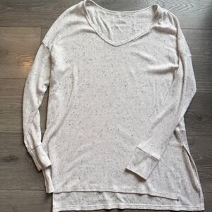 American Eagle Outfitters Speckled Ribbed V Neck Oversized Tunic Top Women